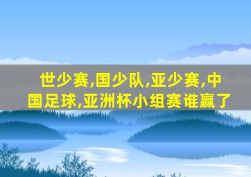 世少赛,国少队,亚少赛,中国足球,亚洲杯小组赛谁赢了